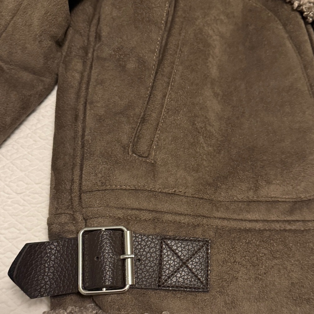 Zara TRF Women’s Brown Suede And Sherpa Fleece Jacket - Picture 12 of 12